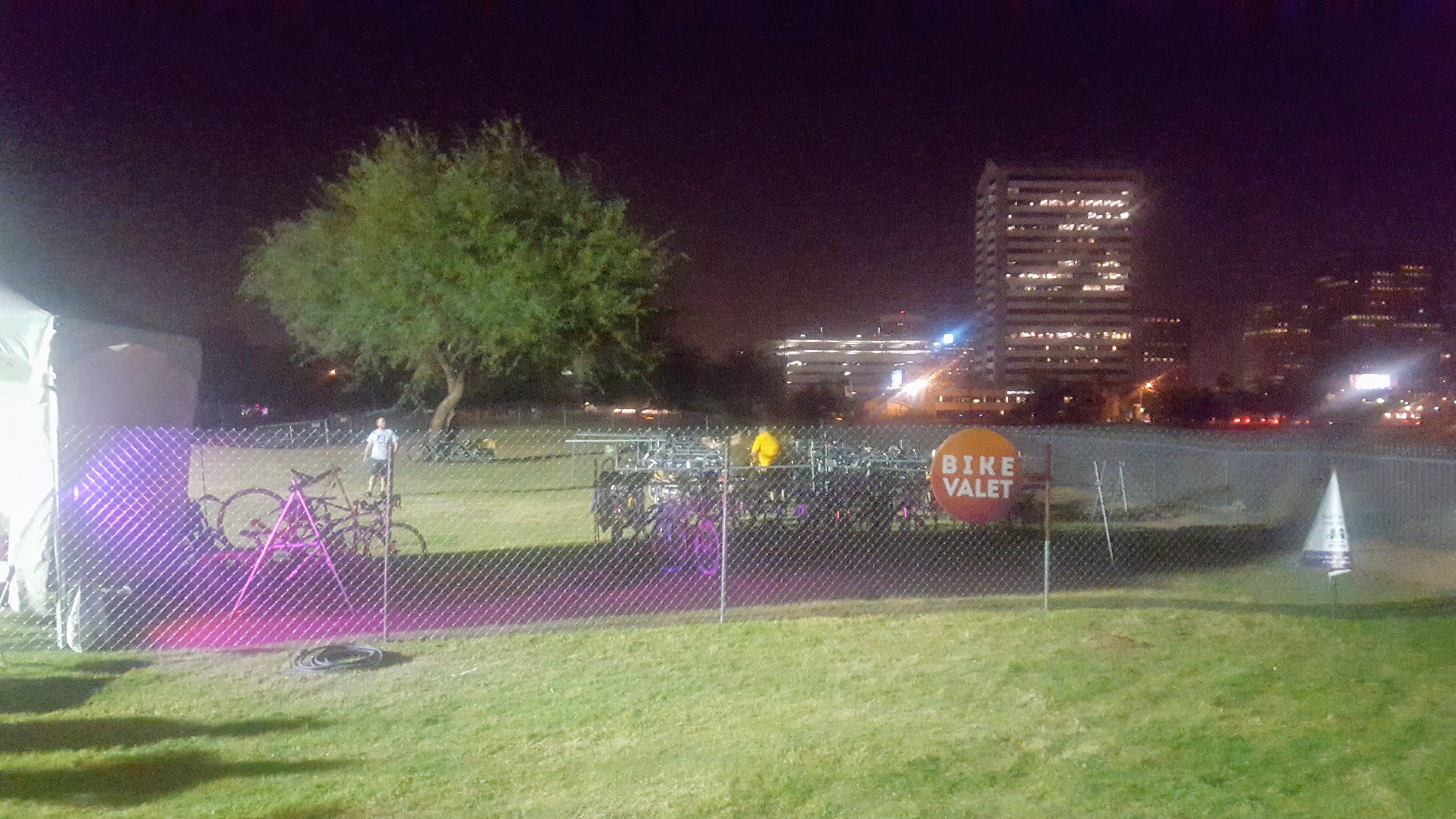 field full of parked bikes